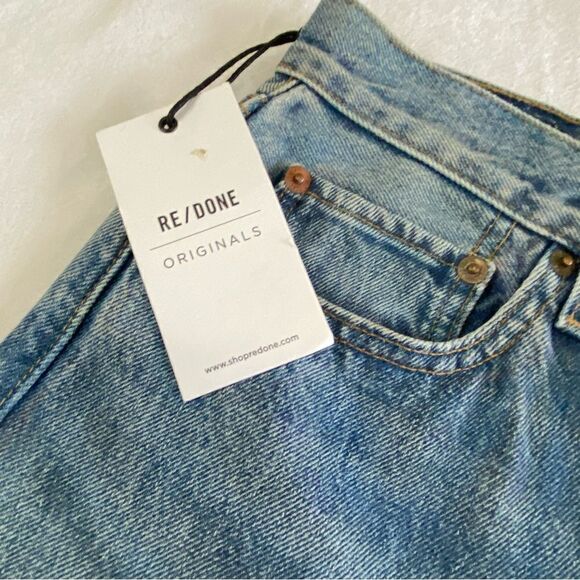 RE/DONE ORIGINALS STOVE PIPE HIGH RISE BUTTON FRONT JEANS NWT - Picture 8 of 15
